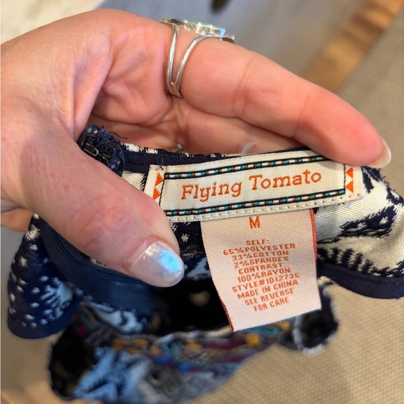 Flying Tomato boho embroidered halter dress size medium - Picture 3 of 4